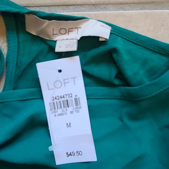 NWT Ann Taylor LOFT Oversized Long Sleeve Top Emerald Green, Medium - Picture 5 of 7